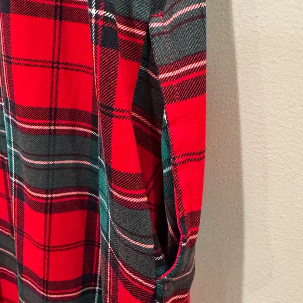 Joyspun Women’s Red and Green Plaid Cheers Holiday Sleep Shirt PJs Size M NWOT - Picture 7 of 9